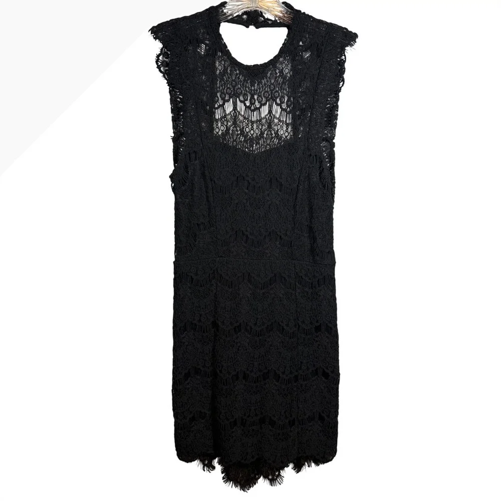 NWT FREE PEOPLE LACE DAYDREAM BODYCON SLIP DRESS BLACK, Size Small